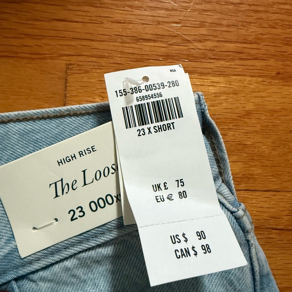 NWT Abercrombie and fitch high rise loose jean size 23 petite (Extra short) - Picture 4 of 4